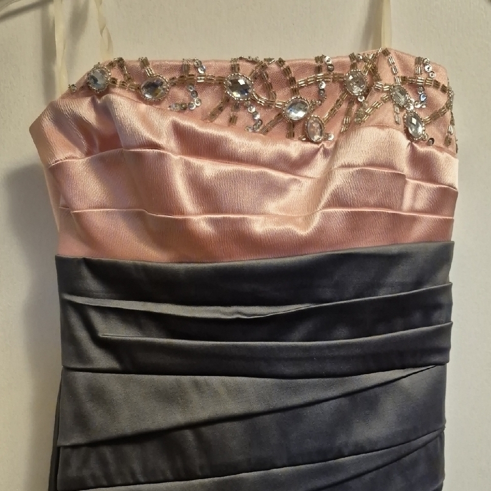 Teeze Me Pink and Gray Strapless Sheath Dress for Cocktail - Picture 4 of 9